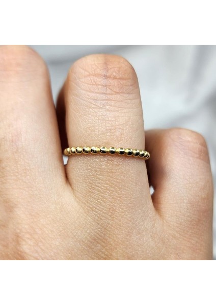 Altın Yüzük - Top Top Model Istiflenebilir 14 Ayar Altın Yüzük