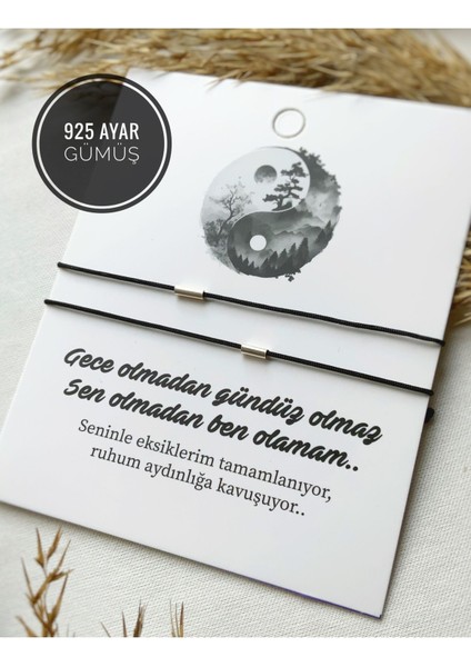 2’li 925 Ayar Gümüş Kırmızı Çift Eş Arkadaş Bilekliği