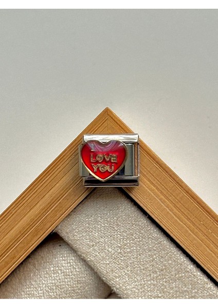 Kırmızı Paslanmaz Çelik Charm, 9mm, Aşk ve Sevgi Sembolü, Unisex Takı Parçası