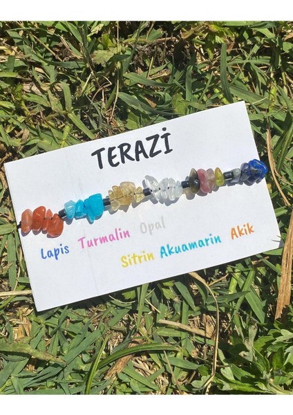 El yapımı ayarlanabilir doğal taş bileklik, Terazi burcu için şık hediye