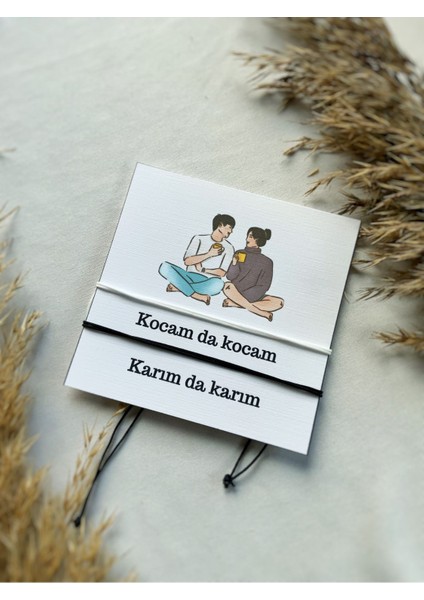 Kocam Da Kocam Karım Da Karım Çift Bilekliği Eş Bilekliği Siyah Beyaz