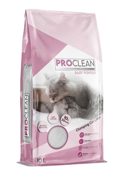 Proclean Bebek Pudra Kokulu Topaklanan Kedi Kumu Kalın Taneli 10 Lt