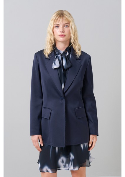 Tek Düğmeli Erkek Yaka Blazer Ceket Lacivert K2516002_015