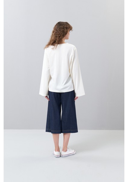 Düğüm Görünümlü Uzun Kol T-Shirt Ekru K2523820_049 fiyatları