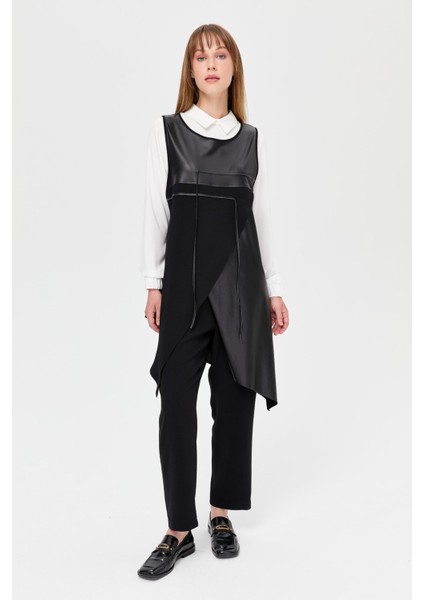 Asimetrik Kesimli Üçlü Takım Siyah