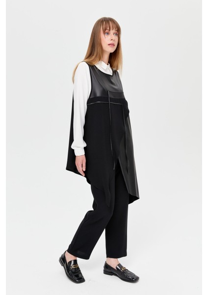 Asimetrik Kesimli Üçlü Takım Siyah indirimleri