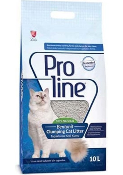 Proline Parfümsüz Topaklanan Bentonit Kedi Kumu 10 Lt - TT-007