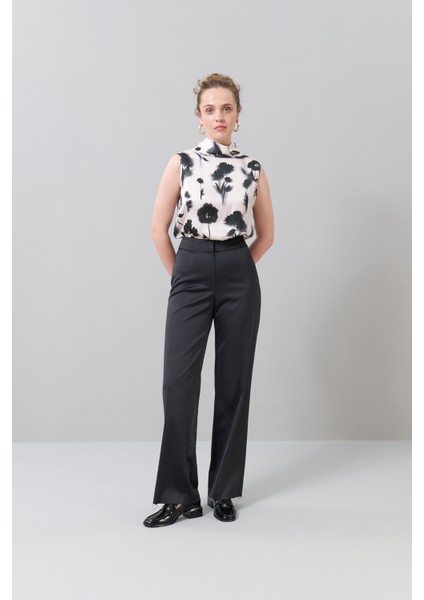 Düz Paça Saten Pantolon Siyah K2512005_001