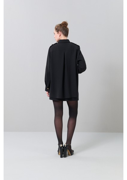 Apoletli Fermuarlı Gömlek Siyah K2516036_001 fiyatları