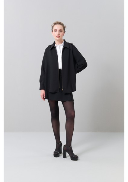 Apoletli Fermuarlı Gömlek Siyah K2516036_001 modelleri