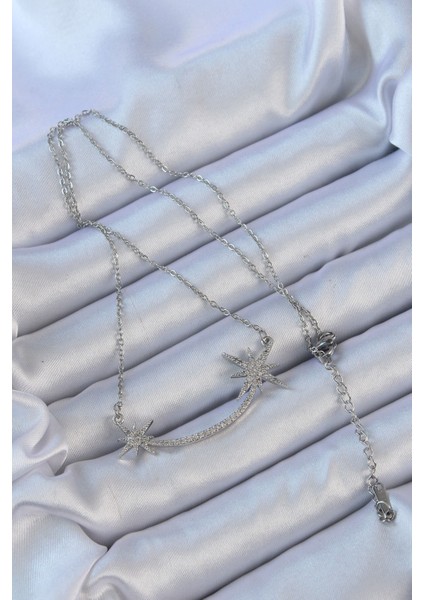 316L Çelik Zincir Gümüş Renk Zirkon Taşlı Kutup Yıldızı Kolye - EBJ240912W27898 fiyatları