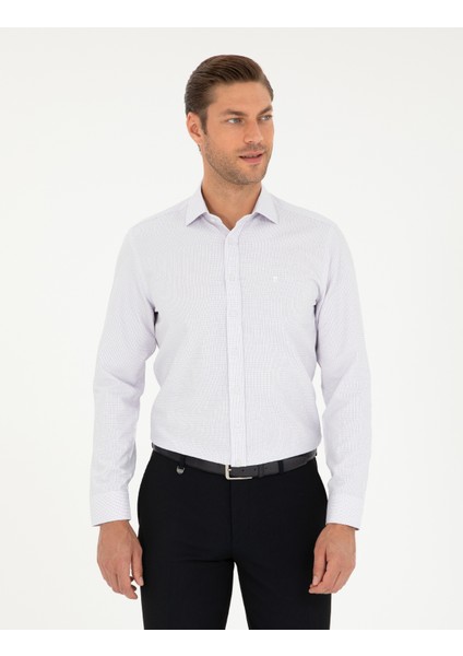 Erkek Mor Slim Fit Uzun Kollu Gömlek 50294168-VR038