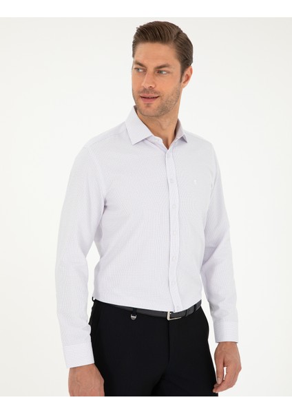 Erkek Mor Slim Fit Uzun Kollu Gömlek 50294168-VR038