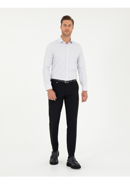 Erkek Mor Slim Fit Uzun Kollu Gömlek 50294168-VR038