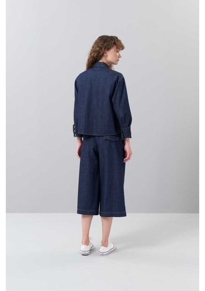 Çıtçıtlı Denim Gömlek Lacivert K2513523_015 fiyatları