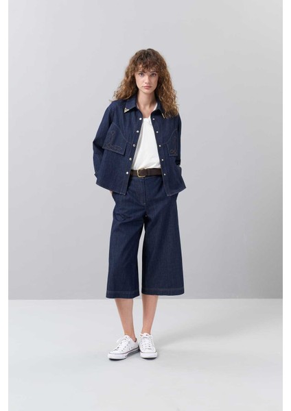 Çıtçıtlı Denim Gömlek Lacivert K2513523_015 modelleri
