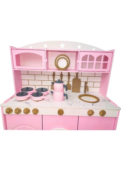 Pembe Oyuncak Mutfak Seti (Çaydanlık Setli-Ledli)