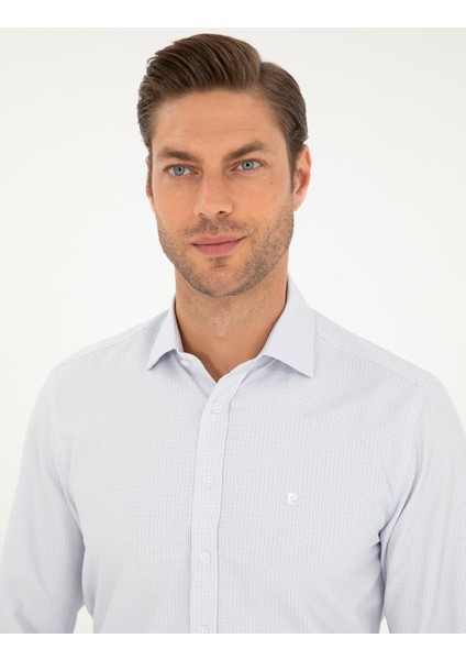 Erkek Lacivert Slim Fit Uzun Kollu Gömlek 50294168-VR033 fiyatları