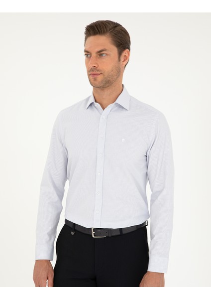 Erkek Lacivert Slim Fit Uzun Kollu Gömlek 50294168-VR033 modelleri