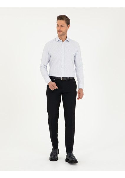 Erkek Lacivert Slim Fit Uzun Kollu Gömlek 50294168-VR033 fırsatları