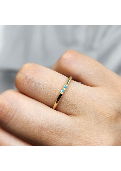 Gümüş Yüzük - Firuze(Turkuaz) Taşlı 925 Ayar Gümüş Alyans Yüzük indirimleri