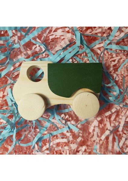 El Yapımı Ahşap Oyuncak Tekerlekli Kamyon Çevre Dostu