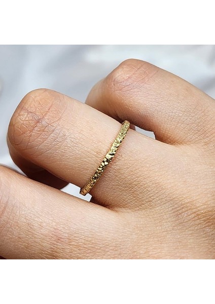 Gümüş Yüzük - Dövülü Model İnce Zarif Tasarım 925 Ayar Gümüş Alyans modelleri