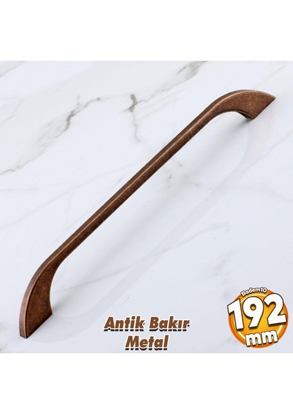 Meriç 192 mm - 192.2 cm Eskitme Antik Bakır Metal Mobilya Mutfak Dolabı Kulbu