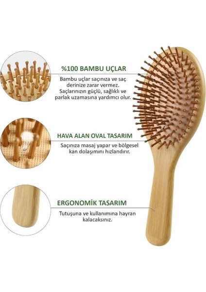 1 Adet Doğal Bambu Tarak