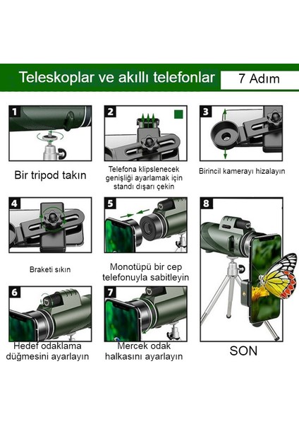 80X100 Hd Zoom 5000M Monoküler Teleskop Taşınabilir Dürbün Uzun Menzilli Teleskop Avcılık Spor Kamp