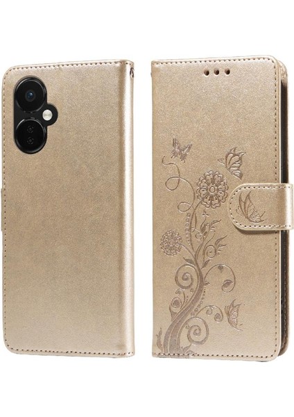 Oneplus Nord Ce 3 Için Flip Case Deri Çiçek Kart Yuvaları Flip (Yurt Dışından)