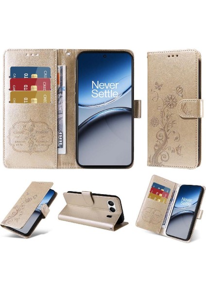 Oneplus Nord 4 Deri Çiçek Kart Yuvaları Flip Case Için Flip Case (Yurt Dışından)