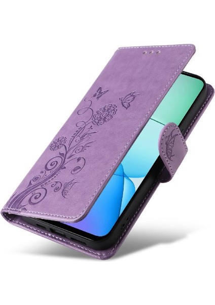 Xiaomi Redmi Için Flip Case 13 4g Deri Çevirme Çiçek Kart Yuvaları (Yurt Dışından)