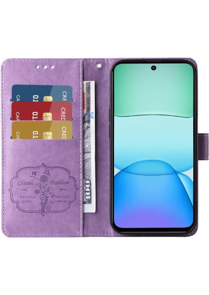 Xiaomi Redmi Için Flip Case 13 4g Deri Çevirme Çiçek Kart Yuvaları (Yurt Dışından)