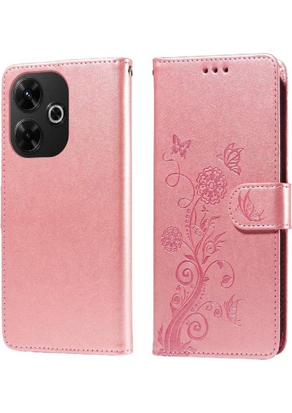 Xiaomi Redmi Için Flip Case 13 4g Deri Çevirme Çiçek Kart Yuvaları (Yurt Dışından)