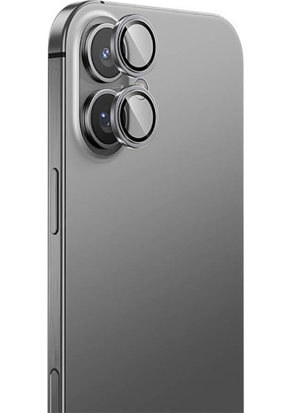 Apple iPhone 16 Plus Uyumlu Parlama Önleyici Glass Warrior Metal Kamera Lens Koruyucu Gümüş