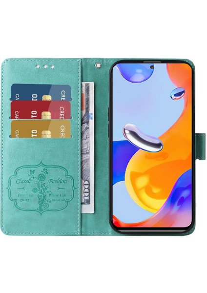 Xiaomi Redmi 10C Kart Yuvaları Deri Çiçek Flip Case (Yurt Dışından)