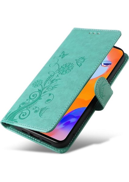 Xiaomi Redmi 10C Kart Yuvaları Deri Çiçek Flip Case (Yurt Dışından)