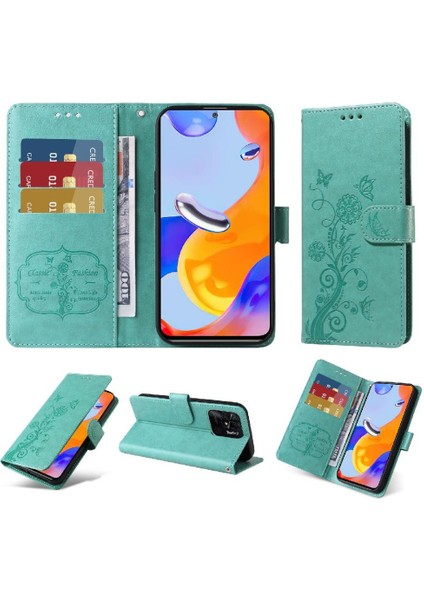 Xiaomi Redmi 10C Kart Yuvaları Deri Çiçek Flip Case (Yurt Dışından)