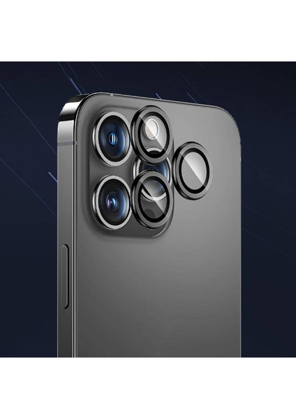 Apple iPhone 16 Pro Max Uyumlu Dr Safir Kamera Lens Koruyucu Gümüş