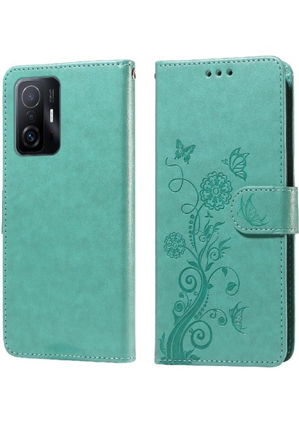 Xiaomi 11T/11T Pro Çiçek Flip Deri Kart Yuvaları Için Flip Case (Yurt Dışından)
