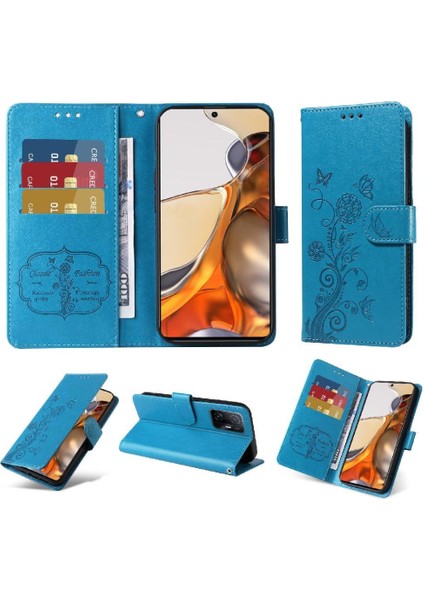 Xiaomi 11T/11T Pro Çiçek Flip Deri Kart Yuvaları Için Flip Case (Yurt Dışından)