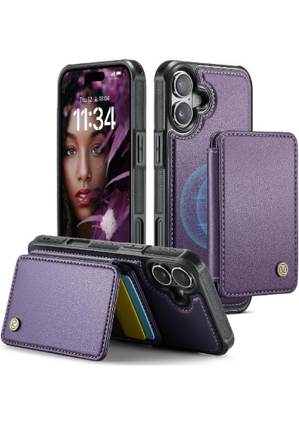 IPhone 16 Için Kılıf Artı Ayrılabilir Cüzdan Rfıd Engelleme 2 In 1 Manyetik (Yurt Dışından)