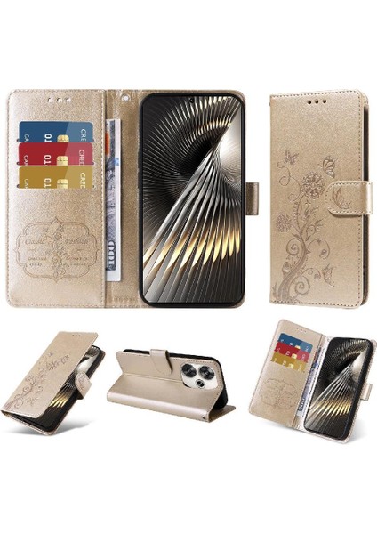 Xiaomi Poco F6 Cardyuvaları Flip Deri Çiçek Için Flip Case (Yurt Dışından)