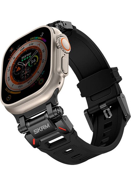 Watch 42MM Uyumlu Kordon Skinarma Titon Serisi Hava Alabilen Delikli Strap Kayış Siyah