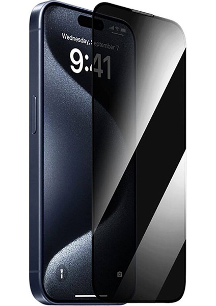 Apple iPhone 16 Pro Uyumlu GT-011 Oleofobik Kaplama Temperli Privacy Hayalet Cam Ekran Koruyucu