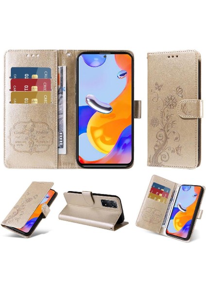 Xiaomi Redmi Not 11 Pro 4g Için Flip Case/5g Deri Çevirme Çiçek Cardyuvaları (Yurt Dışından)