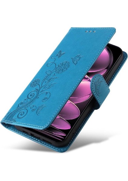 Xiaomi Redmi Not 12 Için Flip Case Pro Artı Flip Kart Yuvaları Deri Çiçek (Yurt Dışından)