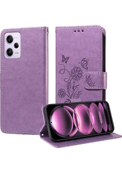 Xiaomi Redmi Not 12 Için Flip Case Pro Artı Flip Kart Yuvaları Deri Çiçek (Yurt Dışından)