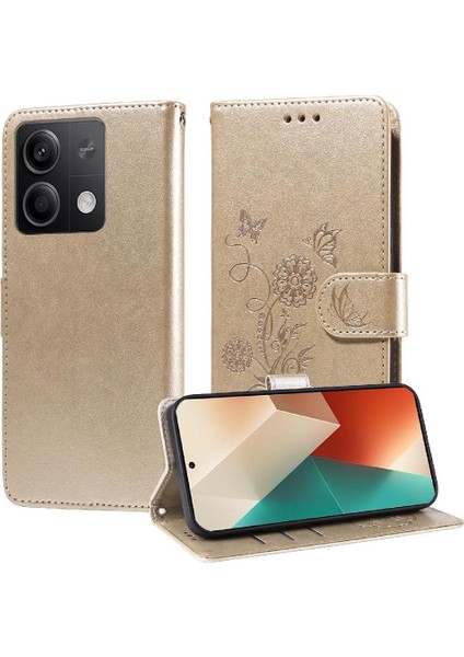Xiaomi Redmi Not 13 Için Flip Case 5g Çiçek Cardyuvaları Flip Deri (Yurt Dışından)